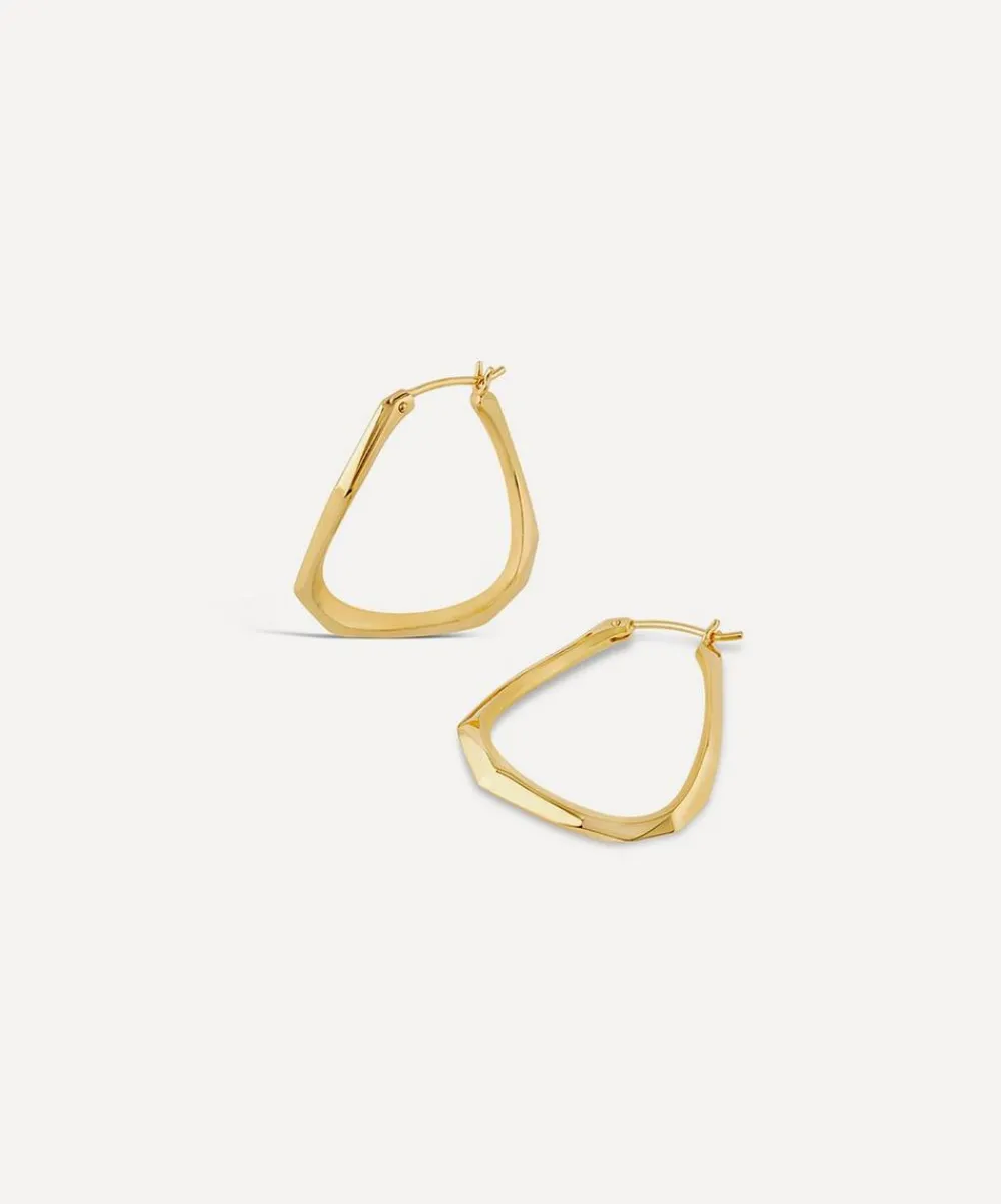 Dinny Hall Earrings^22ct Gold-Plated Vermeil Silver Thalassa Medium Faceted Hoop Earrings