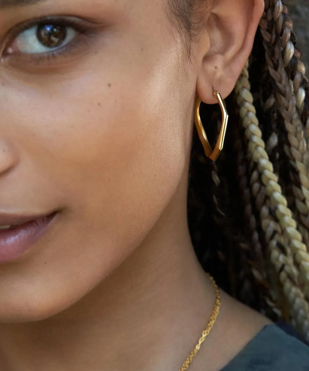 Dinny Hall Earrings^22ct Gold-Plated Vermeil Silver Thalassa Medium Faceted Hoop Earrings