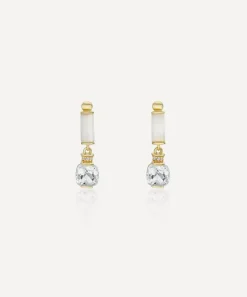 Laura Vann Earrings^18ct Gold-Plated Vermeil Silver Column Cushion Drop Earrings