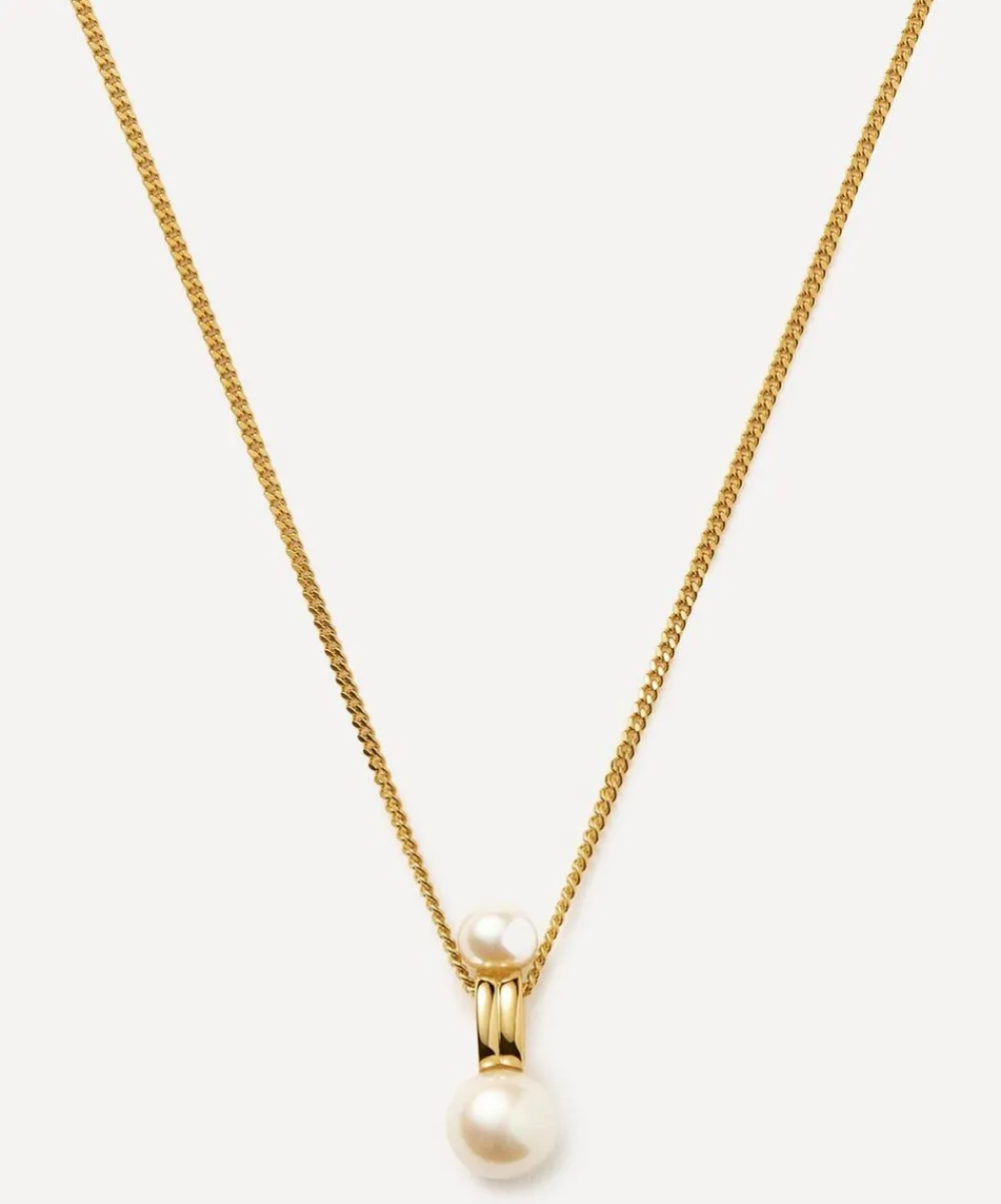 Missoma Necklaces^18ct Gold-Plated Vermeil Silver Pearl Ridge Pendant Chain Necklace