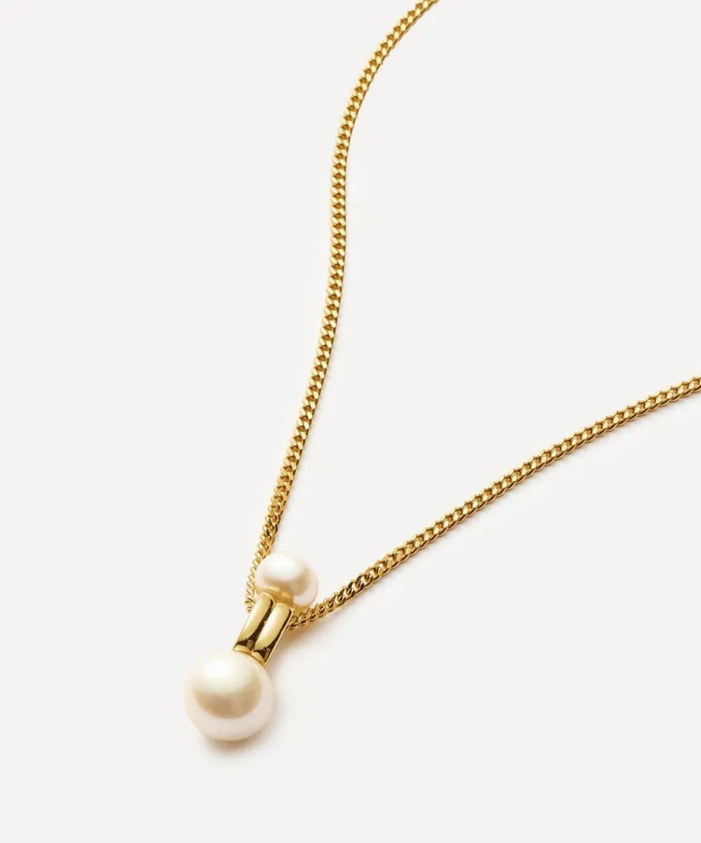 Missoma Necklaces^18ct Gold-Plated Vermeil Silver Pearl Ridge Pendant Chain Necklace