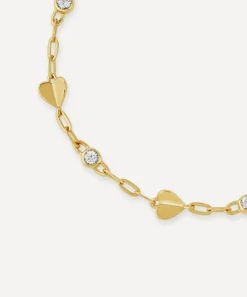 Dinny Hall Bracelets^22ct Gold-Plated Vermeil Silver Folded Heart and Gemstone Bracelet