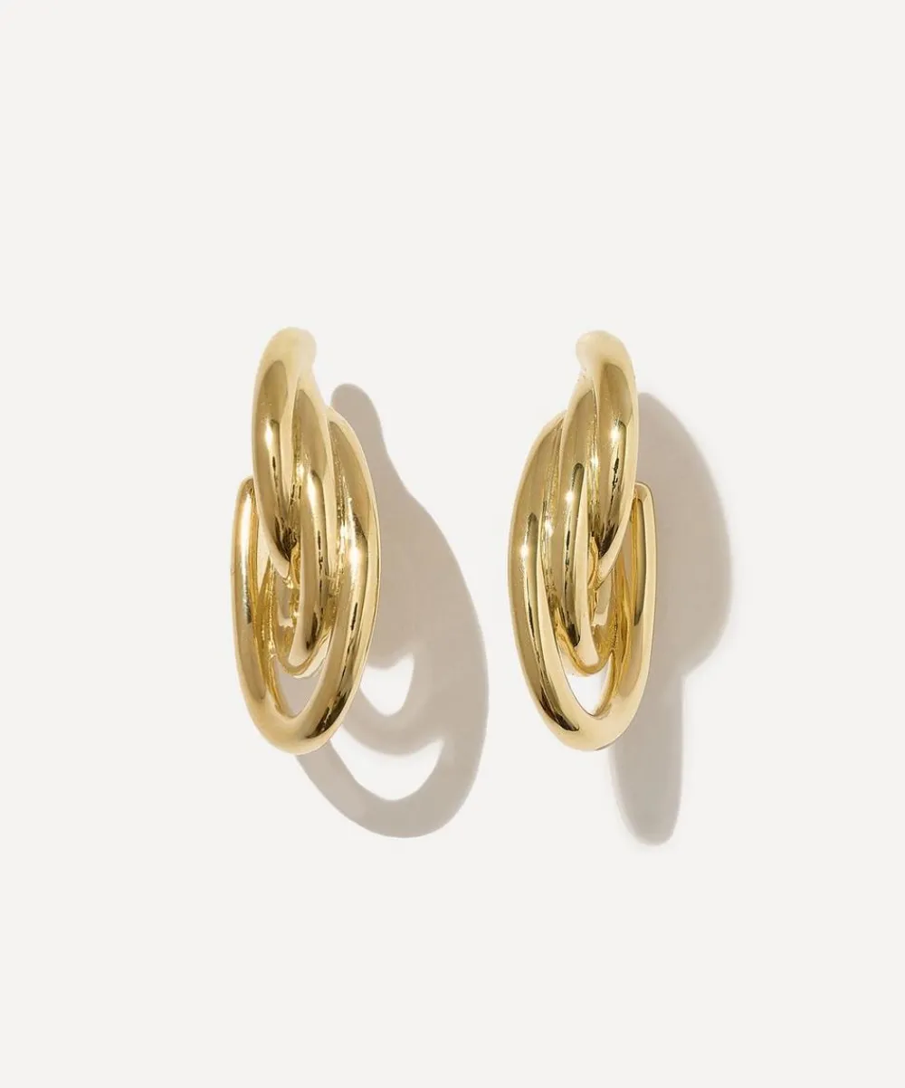 Otiumberg Earrings^14ct Gold-Plated Vermeil Silver Gathered Sonder Hoop Earrings