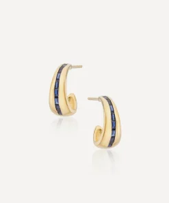Laura Vann Earrings^18ct Gold-Plated Vermeil Silver Bea Baguette Hoop Earrings