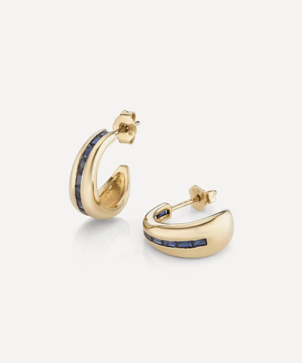 Laura Vann Earrings^18ct Gold-Plated Vermeil Silver Bea Baguette Hoop Earrings