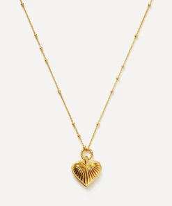Missoma Necklaces^18ct Gold-Plated Vermeil Silver Ridge Heart Pendant Necklace