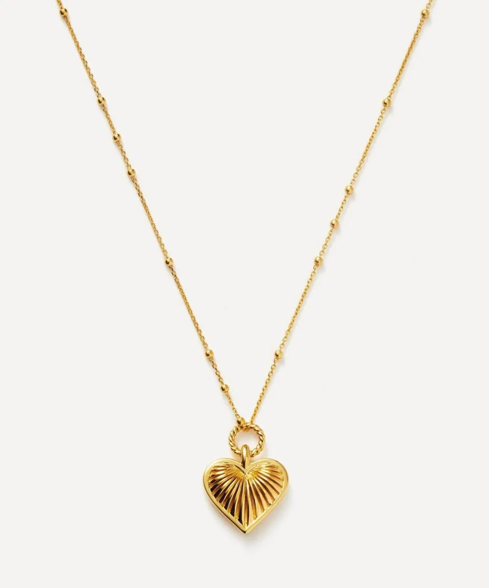 Missoma Necklaces^18ct Gold-Plated Vermeil Silver Ridge Heart Pendant Necklace