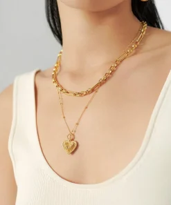 Missoma Necklaces^18ct Gold-Plated Vermeil Silver Ridge Heart Pendant Necklace
