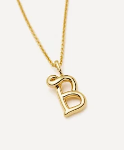 Missoma Necklaces^18ct Gold-Plated Vermeil Silver Curly Molten Mini B Initial Pendant Necklace
