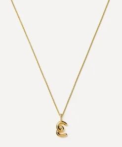 Missoma Necklaces^18ct Gold-Plated Vermeil Silver Curly Molten Mini E Initial Pendant Necklace