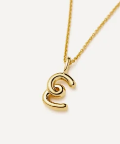 Missoma Necklaces^18ct Gold-Plated Vermeil Silver Curly Molten Mini E Initial Pendant Necklace