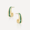Laura Vann Earrings^18ct Gold-Plated Vermeil Silver Bea Baguette Hoop Earrings