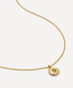 Monica Vinader Necklaces^18ct Gold-Plated Vermeil Silver Peridot Birthstone Pendant Necklace