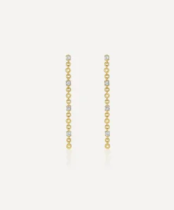 Laura Vann Earrings^18ct Gold-Plated Vermeil Silver Lyla White Topaz Drop Earrings