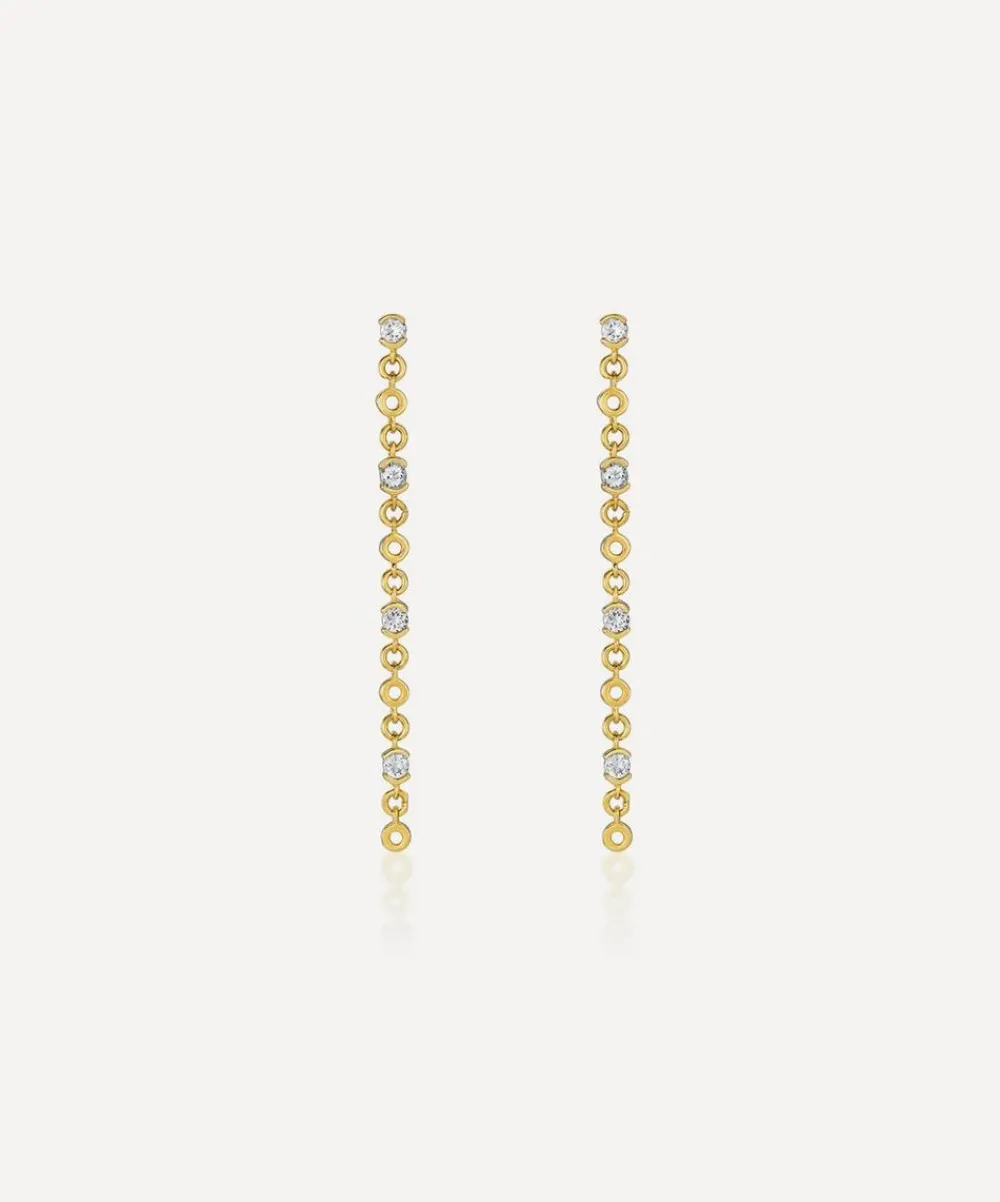 Laura Vann Earrings^18ct Gold-Plated Vermeil Silver Lyla White Topaz Drop Earrings