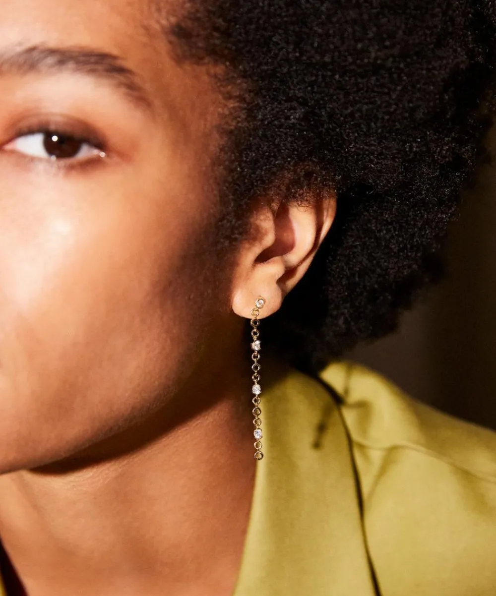 Laura Vann Earrings^18ct Gold-Plated Vermeil Silver Lyla White Topaz Drop Earrings