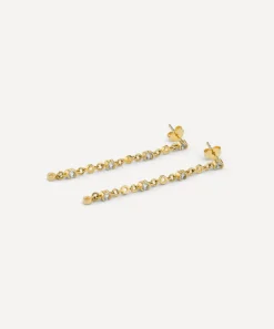 Laura Vann Earrings^18ct Gold-Plated Vermeil Silver Lyla White Topaz Drop Earrings
