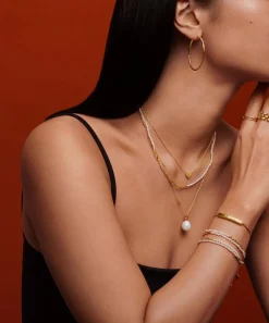 Monica Vinader Necklaces^18ct Gold-Plated Vermeil Silver Diamond Heart Pendant Necklace