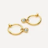 Missoma Earrings^18ct Gold-Plated Vermeil Silver Tennis Charm Mini Drop Hoop Earrings