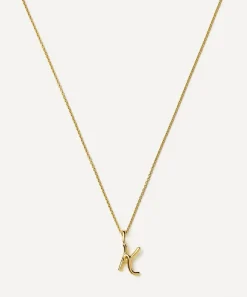 Missoma Necklaces^18ct Gold-Plated Vermeil Silver Curly Molten Mini K Initial Pendant Necklace
