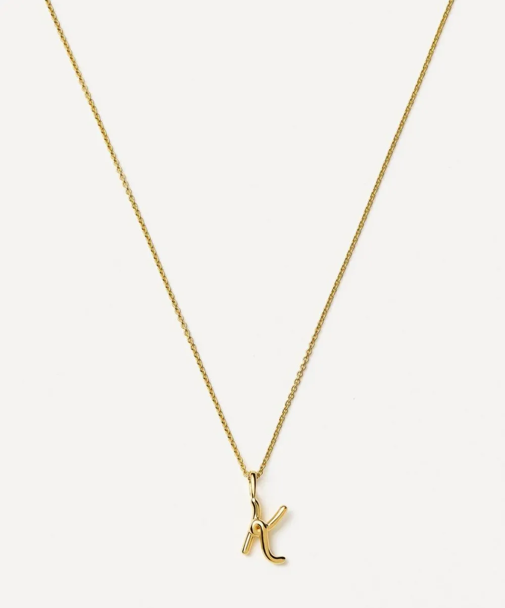 Missoma Necklaces^18ct Gold-Plated Vermeil Silver Curly Molten Mini K Initial Pendant Necklace