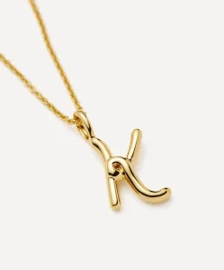 Missoma Necklaces^18ct Gold-Plated Vermeil Silver Curly Molten Mini K Initial Pendant Necklace