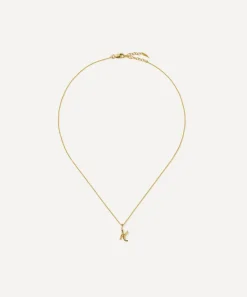 Missoma Necklaces^18ct Gold-Plated Vermeil Silver Curly Molten Mini K Initial Pendant Necklace