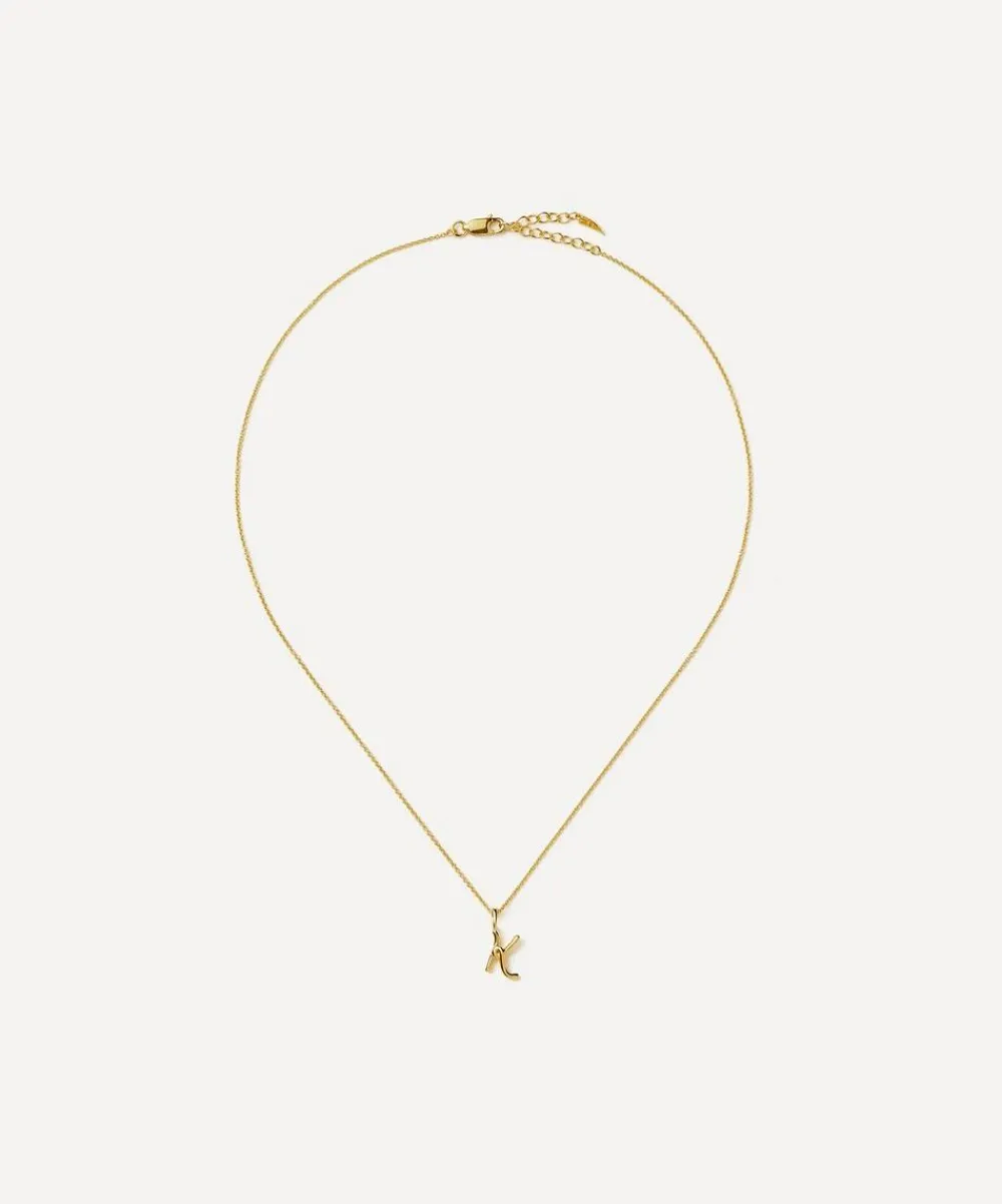 Missoma Necklaces^18ct Gold-Plated Vermeil Silver Curly Molten Mini K Initial Pendant Necklace