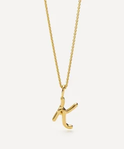 Missoma Necklaces^18ct Gold-Plated Vermeil Silver Curly Molten Mini K Initial Pendant Necklace