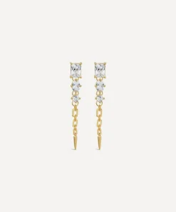 Dinny Hall Earrings^22ct Gold-Plated Vermeil Silver Gem-Set Column Drop Earrings