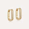 Astley Clarke Earrings^18ct Gold-Plated Vermeil Silver Celestial Small Oblong Huggie Hoop Earrings