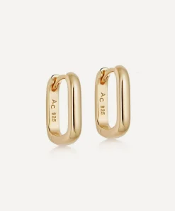 Astley Clarke Earrings^18ct Gold-Plated Vermeil Silver Celestial Small Oblong Huggie Hoop Earrings