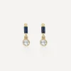 Laura Vann Earrings^18ct Gold-Plated Vermeil Silver Column Lapis Drop Earrings