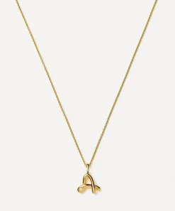Missoma Necklaces^18ct Gold-Plated Vermeil Silver Curly Molten Mini A Initial Pendant Necklace