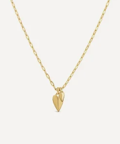 Dinny Hall Charms & Pendants^22ct Gold-Plated Vermeil Silver Folded Heart Duo Pendant Necklace