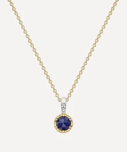 Dinny Hall Necklaces^22ct Gold-Plated Vermeil Silver September Sapphire Birthstone Pendant Necklace