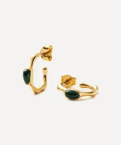Missoma Earrings^18ct Gold-Plated Vermeil Silver Magma Gemstone Small Hoop Earrings