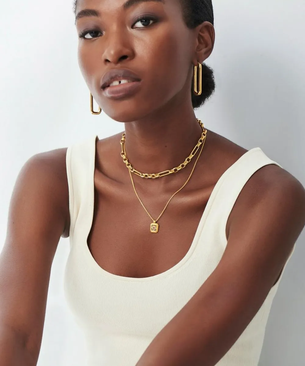 Missoma Necklaces^18ct Gold-Plated Vermeil Silver Engravable October Birthstone Star Ridge Pendant Necklace