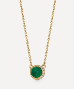 Astley Clarke Necklaces^18ct Gold-Plated Vermeil Silver Luna Green Chalcedony Pendant Necklace