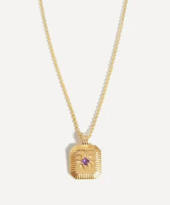 Missoma Necklaces^18ct Gold-Plated Vermeil Silver Engravable February Birthstone Star Ridge Pendant Necklace