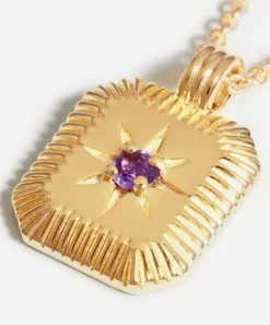 Missoma Necklaces^18ct Gold-Plated Vermeil Silver Engravable February Birthstone Star Ridge Pendant Necklace