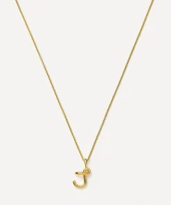 Missoma Necklaces^18ct Gold-Plated Vermeil Silver Curly Molten Mini J Initial Pendant Necklace
