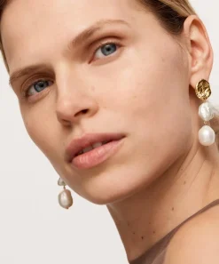 Monica Vinader Earrings^18ct Gold-Plated Vermeil Silver Capri Multi Pearl Drop Earrings