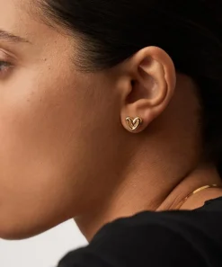 Missoma Earrings^18ct Gold-Plated Vermeil Silver Puffy Heart Mini Stud Earrings