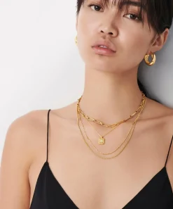Missoma Necklaces^18ct Gold-Plated Vermeil Silver Engravable March Birthstone Star Ridge Pendant Necklace