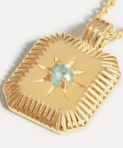 Missoma Necklaces^18ct Gold-Plated Vermeil Silver Engravable March Birthstone Star Ridge Pendant Necklace