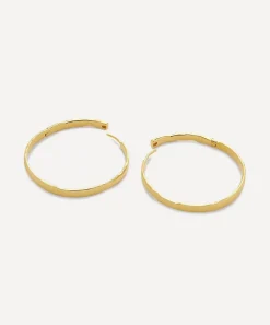Monica Vinader Earrings^18ct Gold-Plated Vermeil Silver Siren Muse Wave Large Hoop Earrings