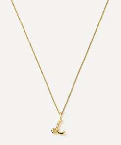 Missoma Necklaces^18ct Gold-Plated Vermeil Silver Curly Molten Mini L Initial Pendant Necklace