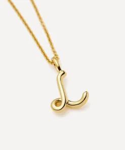 Missoma Necklaces^18ct Gold-Plated Vermeil Silver Curly Molten Mini L Initial Pendant Necklace