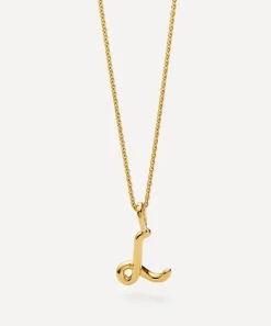 Missoma Necklaces^18ct Gold-Plated Vermeil Silver Curly Molten Mini L Initial Pendant Necklace